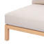 Canapé 3 places en bois d'acacia avec dossier tressé en corde en teck clair et beige