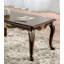 Table basse rectangulaire de style traditionnel avec finition riche couleur tabac riche, pieds incurvés et détails sculptés avec structure en bois massif d'aspect élégant (seulement avec la table)-453190517-453190518