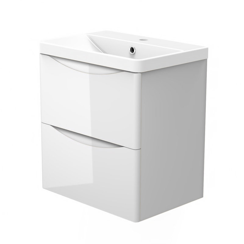 Leila 495mm Single Bathroom Vanity with Drop In Resin Basin