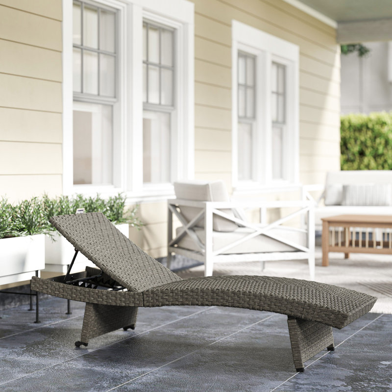 Chaise de patio pliable avec dossier réglable à 5 niveaux, gris, Gris