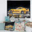 Voiture de sport jaune avec son ombre I - peinture sur toile-67353332-67353333-67353334