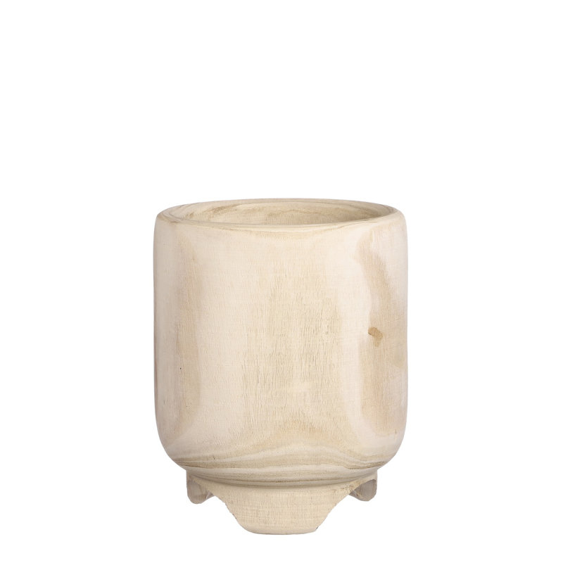 Cath Wood Pot Planter, 10.65" H x 9.45" W x 9.45" D