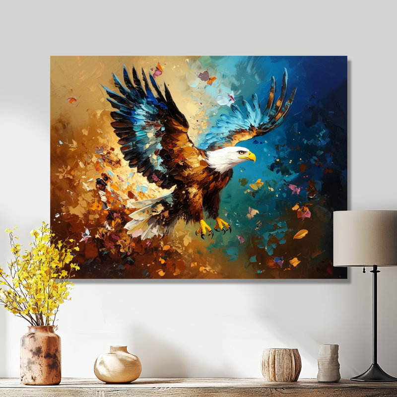 «Soaring Eagle Freedom II», art mural Aigle, H 34 po x l 44 po, Toile tendue, Ne s’applique pas