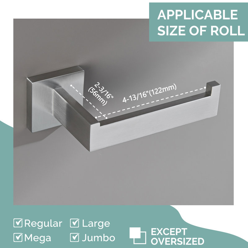 Wall Mounted Toilet Paper Holder, Brushed Nickel