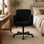 Fauteuil d'appoint en velours côtelé de 22,4 po de largeur avec accoudoirs rabattables à 5 positions, hauteur réglable, dossier inclinable, pivotement sur 360 ° et roulettes-1844865607