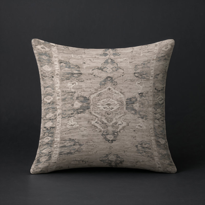 Coussin décoratif intérieur et extérieur Modern, Carré 18 po, Gris oriental 5