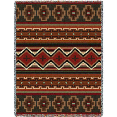 Couverture Sundance XXL de Pure Country Weavers - Inspiration amérindienne du Sud-Ouest - Jeté en tapisserie tissée en coton - Fabriqué aux États-Unis (90 x 60)