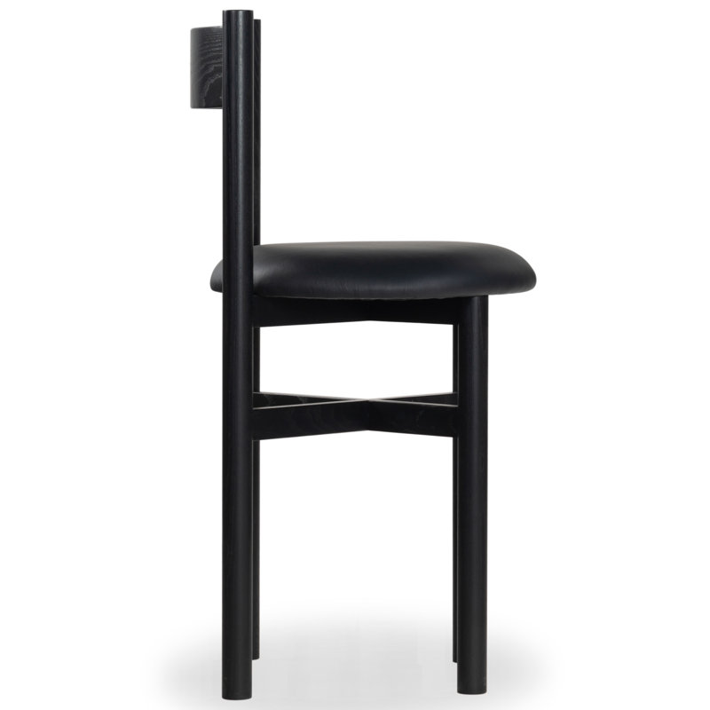 Tayla Leather Counter Stool, Black