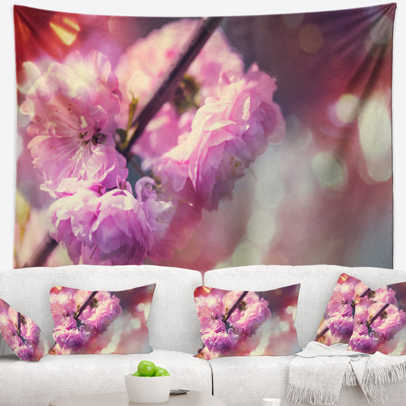 Tapisserie fleurs d’arbre floral magnifique, H 32 po x l 39 po
