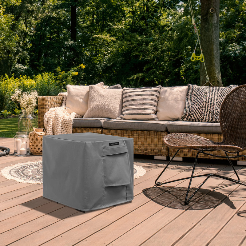 Side and Coffee Patio Table Cover, 16" H x 28" W x 28" D, Grey