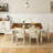 Deral 6 - Person Farmhouse Rectangular Solid Wood Dining Set, Brown/White-1431796532-1439732395