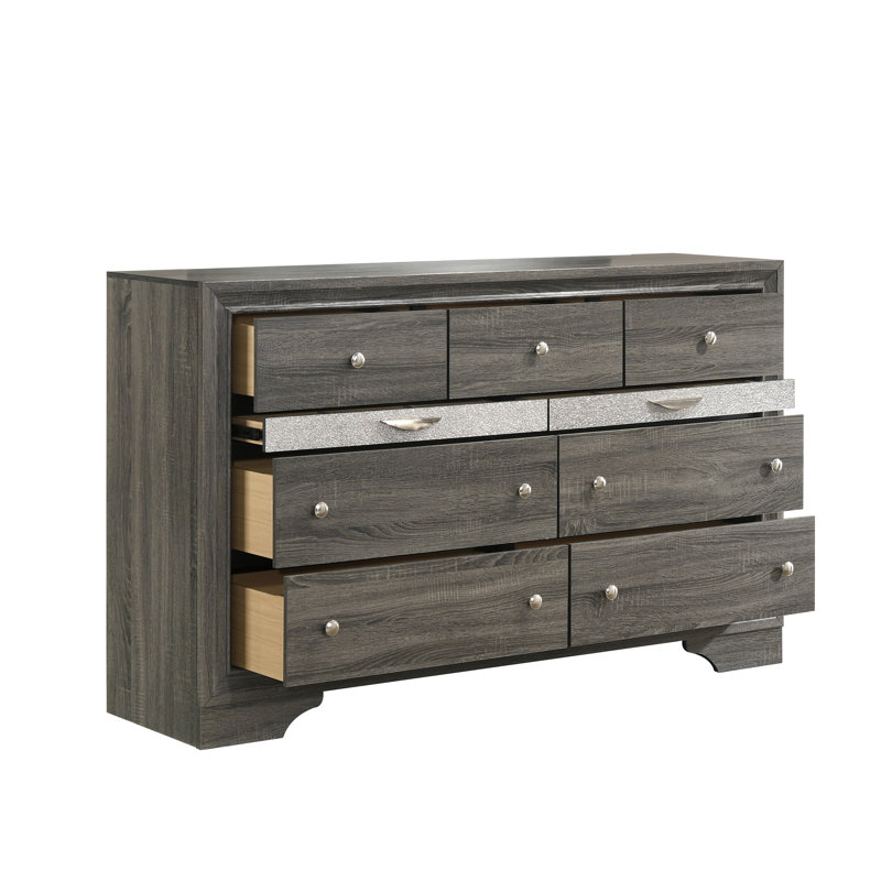 Commode 9 tiroirs Smartt, Gris
