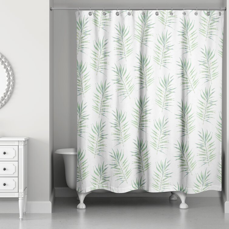 Sage Green Bath Mats Tropical Palm Leaves Bathroom Mat White and