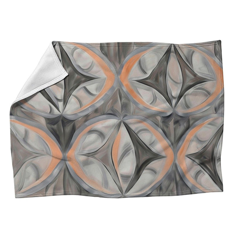 Geometric Ornaments Machine Printed Throw Blanket, 60" W x 80" L