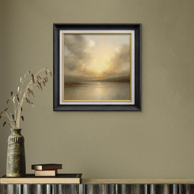 Art mural encadré de qualité supérieure - impression de paysage rétro pour décor de chambre à coucher - 26 po x 36 po