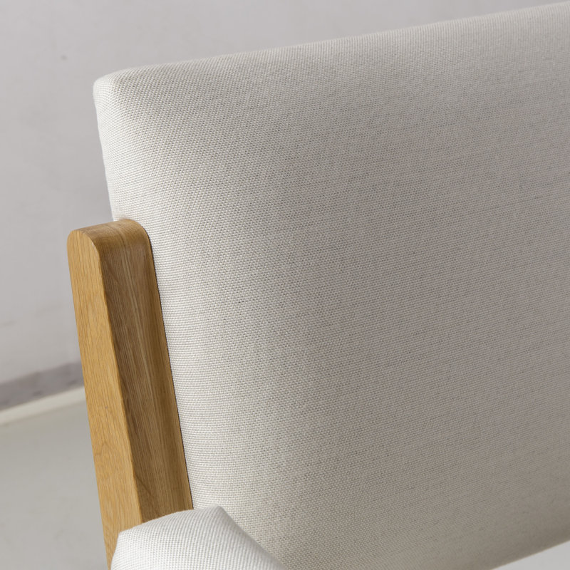 Armchair, White Acrylic Fabric.