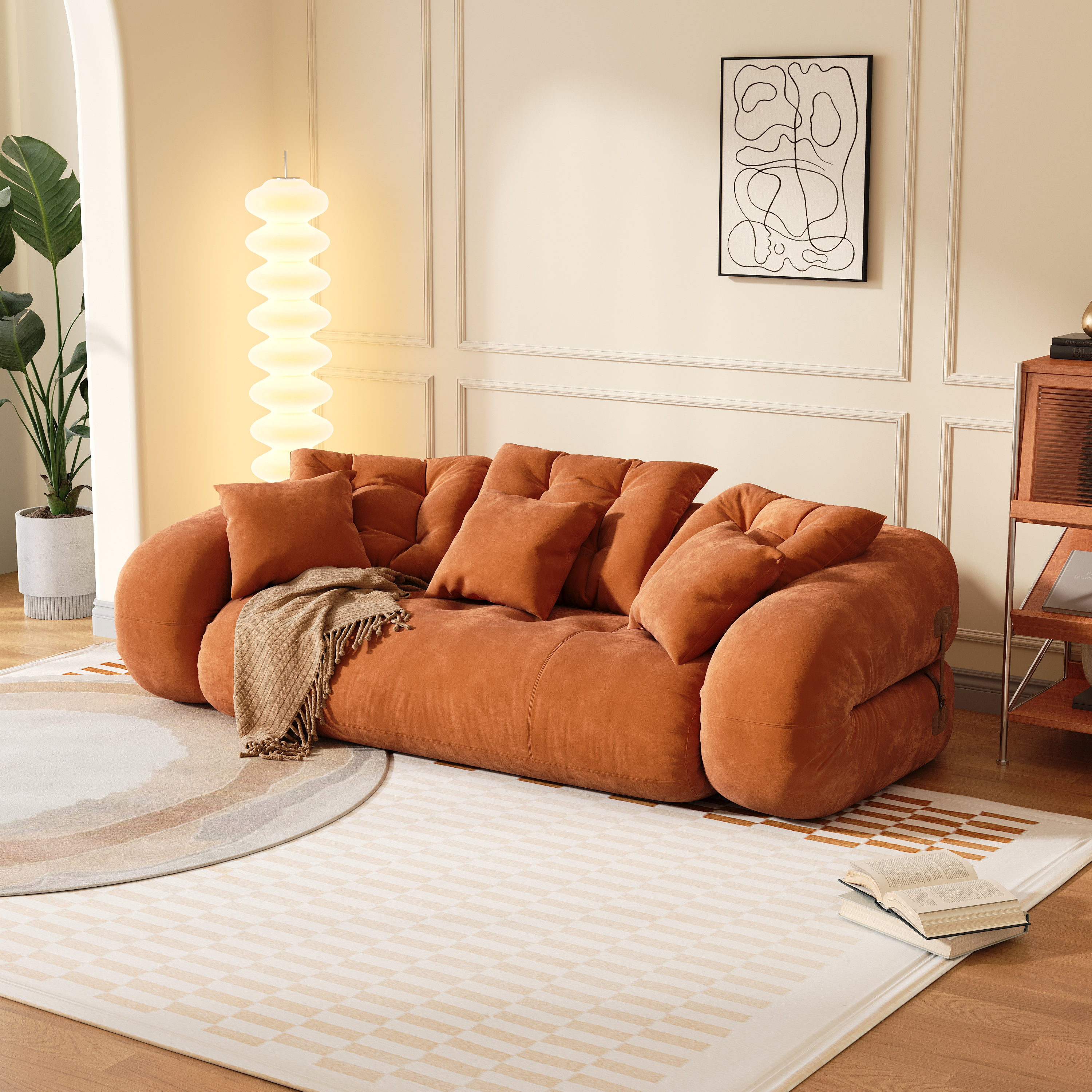 Anchondo Foldable Velvet Sleeper Upholstered Sofa Bed,Convertible Couch