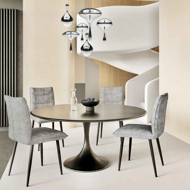 Chaises de salle à manger en velours modernes, Gris