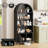71" Arched Bookshelf, 5-Tier Arch Bookcase with Storage, Modern Farmhouse Book Shelf with Adjustable Shelves ＆Sliding Tambour Doors-253042269