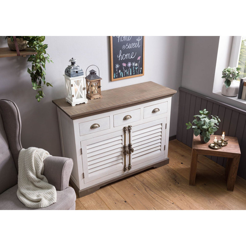 Toulouse 120cm Solid Wood Sideboard, Lacquered White