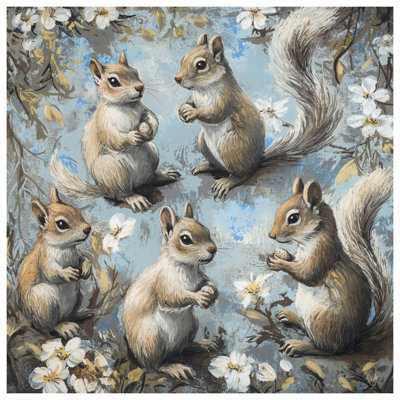 Cute Squirrels With Flowers Comforter