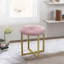 Fauteuil d'appoint 17 "en velours capitonné rose, fauteuil en métal doré