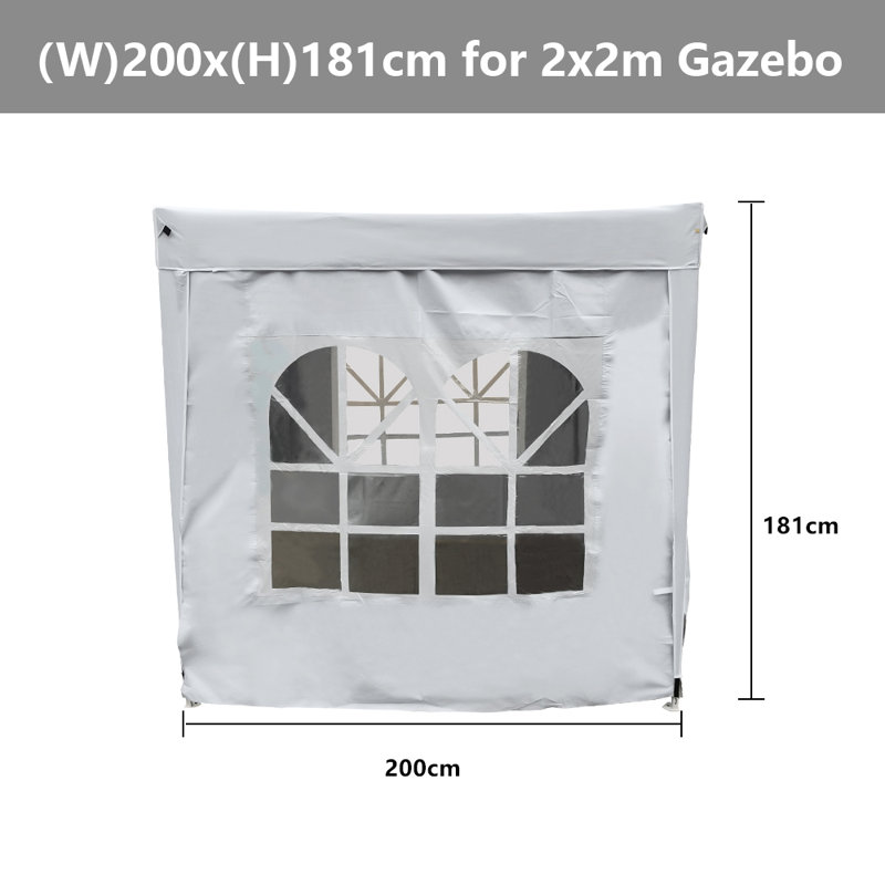 Aenea Dakota Fields White Fabric Side Wall for Gazebo
