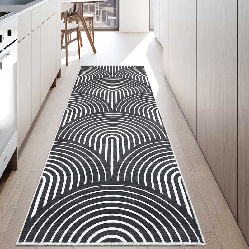 Tapis moderne à rayures Modern, Tapis de couloir 2 pi x 6 pi
