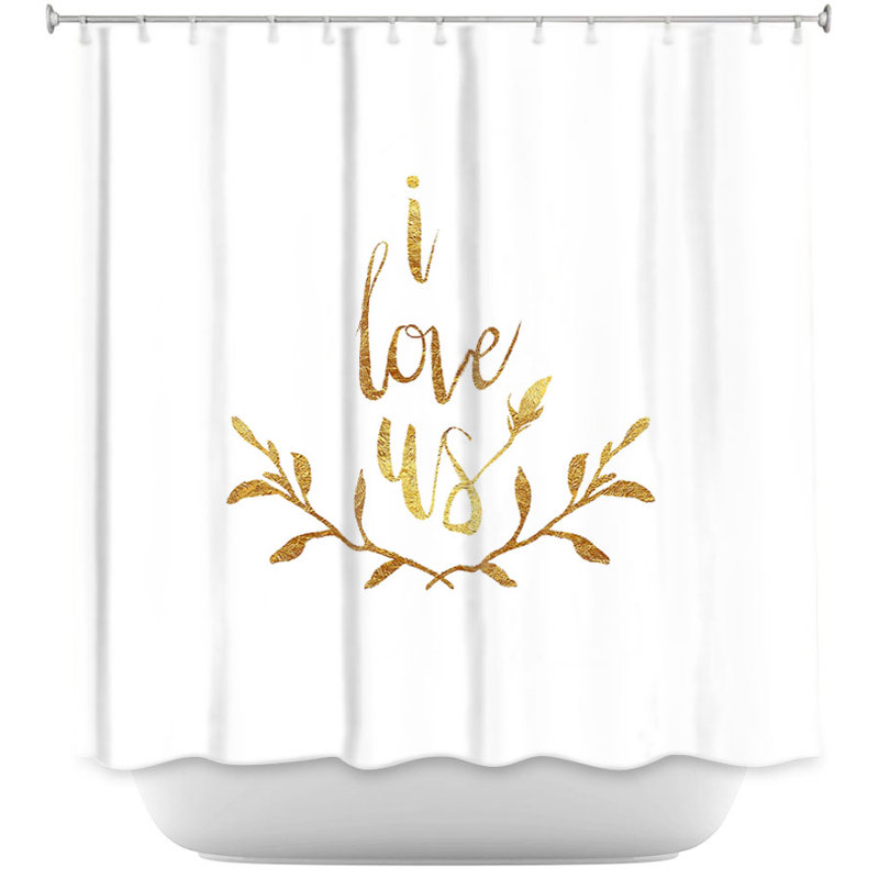 Rideau de douche simple i love us