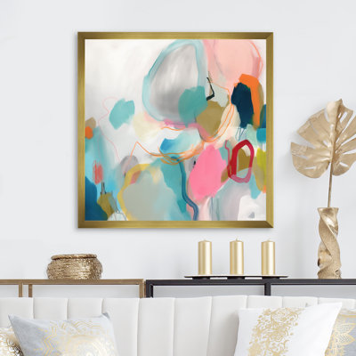 Pink Blue Minimalims Fludity II - Abstract Minimalism Canvas Art