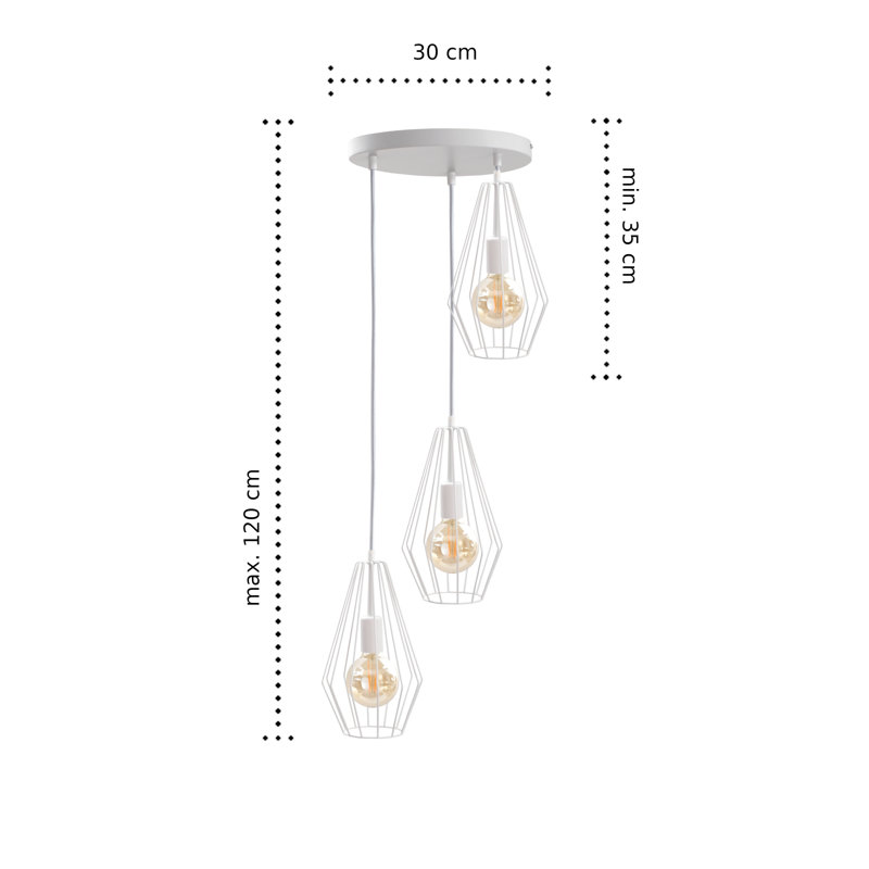 Estero 3 - Light Geometric Pendant, White