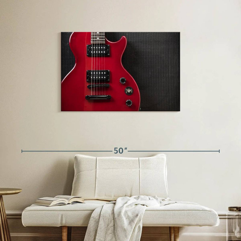 Guitare électrique Abarca Shiny Red, H 24 po x l 36 po