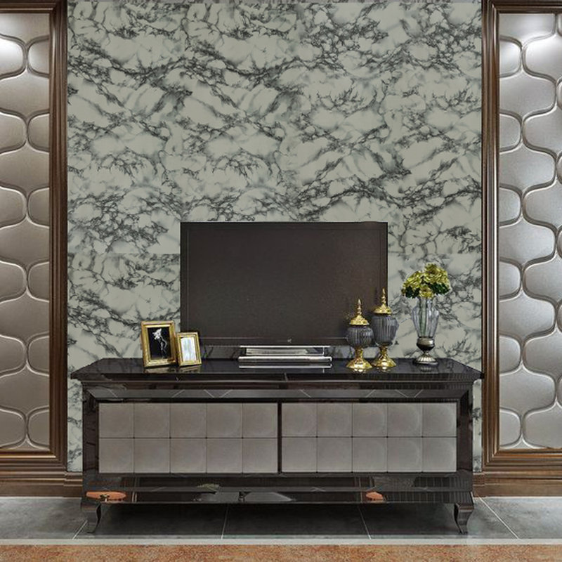 Distressed Marble Green, Black Crackle Patina Marble Peel And Stick Self Adhesive Removable Wallpaper, Roll 18 Ft X 18 In