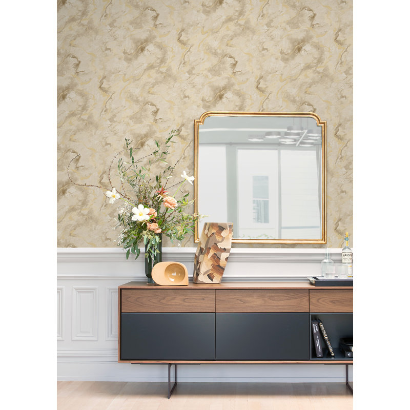 Metallic Wallpaper Roll, Yellow