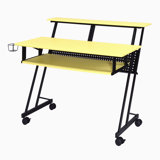 Yellow And Black Music Studio Desk With Keyboard Tray