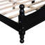 Lit plateforme double en bois de conception rétro avec cadre de support robuste en lattes noires et bois