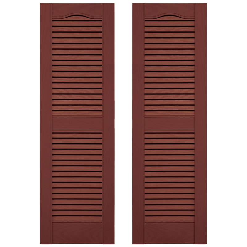 Builders Edge, panneau central cathédrale sur mesure, volets à persiennes ouvertes, Rouge bourgogne, 12 po, 46 po