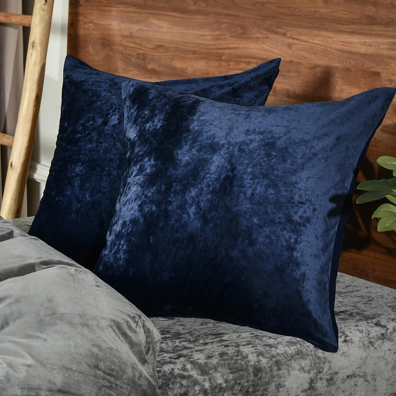 PHF Super Soft Velvet Pillow Covers, 2 Pack Color Gradient Pillow Covers for Home Decorative, 26x26", NavyBlue