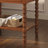 24'' Turned Solid Wood Spindle Nightstand with Drawer&Open Shelf,Brown-535674762-534350925