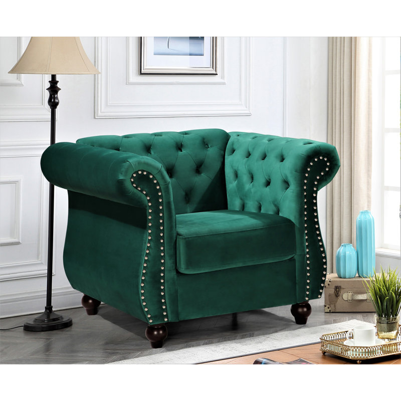 Fauteuil Chesterfield 40,6 po Feldt, Vert