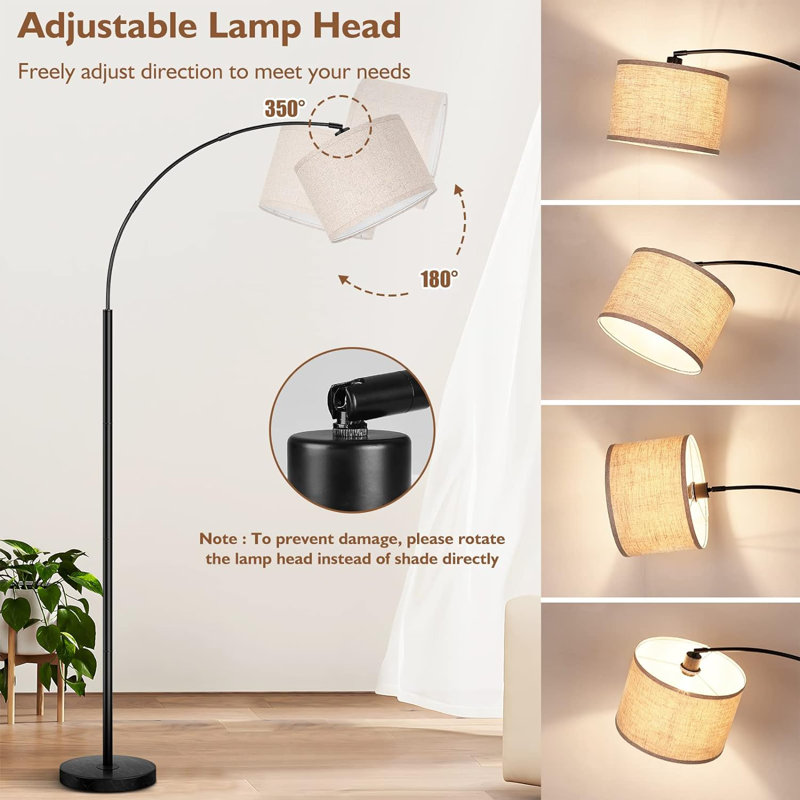Ehrenfrieda 79.1'' Black Arched Floor Lamp
