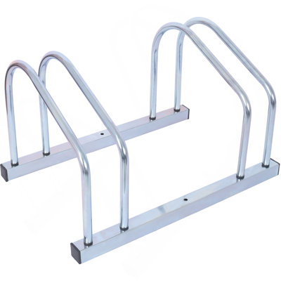2 Bikes Floor Bike Stand, Bike Parking Rack Garage Bike Storage Stand Indoor/Outdoor 22-28" Wheel Stand, Max. Tire Width 2.15",Galvanization