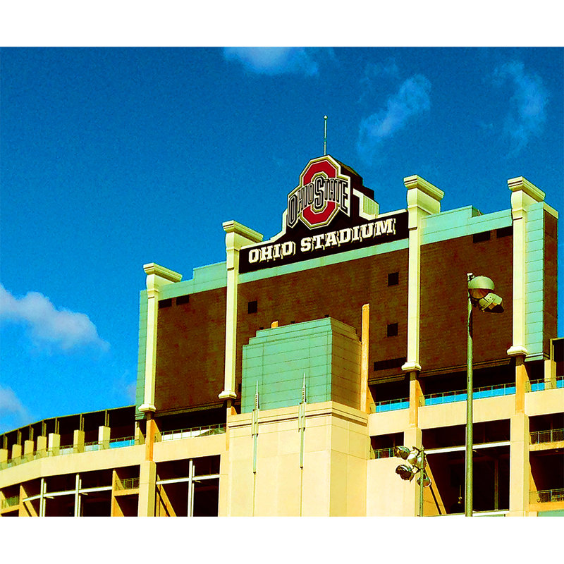 OSU Stadium, Columbus Ohio - reproduction de photo sur toile tendue, H 30 po x l 40 po x 1,5 po