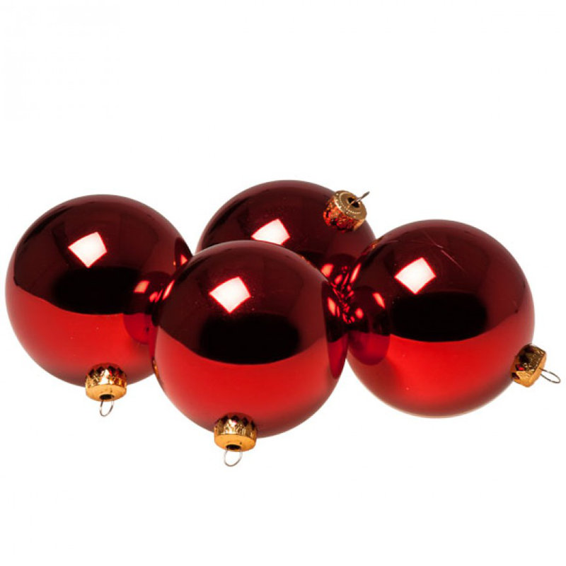 10cm Bauble, Red Shiny