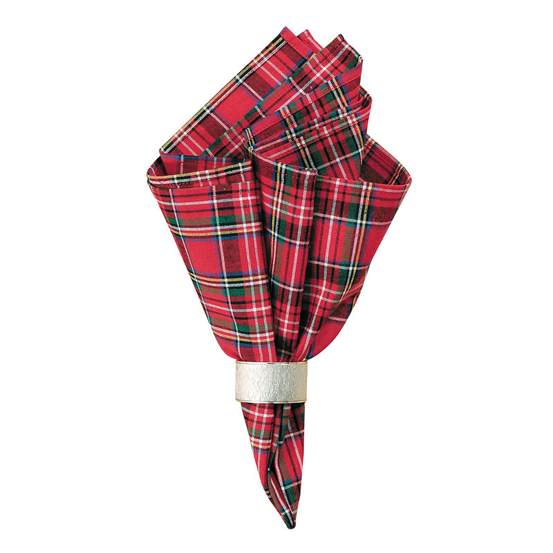 Ensemble de 6 serviettes de table écossaises rouges