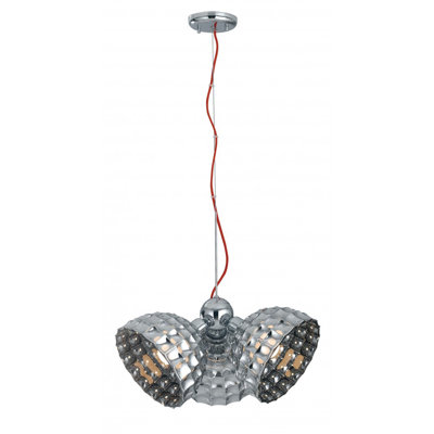 Delilah 3 - Light Chrome/Red Unique/Statement Pendant