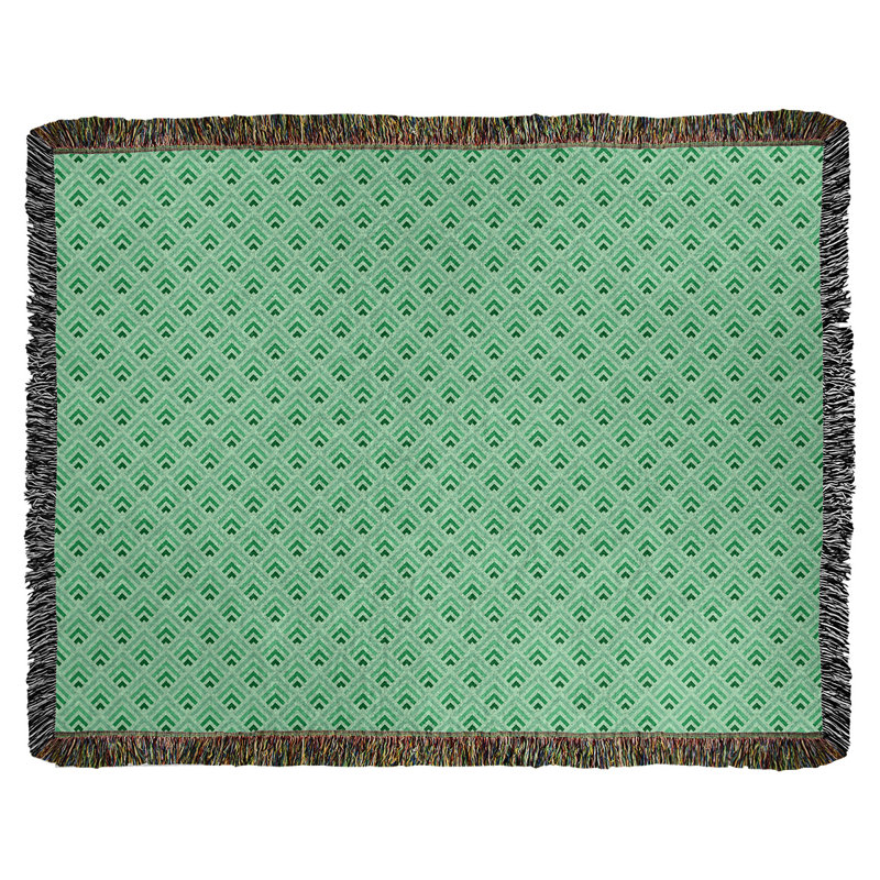 Couverture en coton tissé Katelyn Elizabeth, L 37 po x L 52 po, Vert