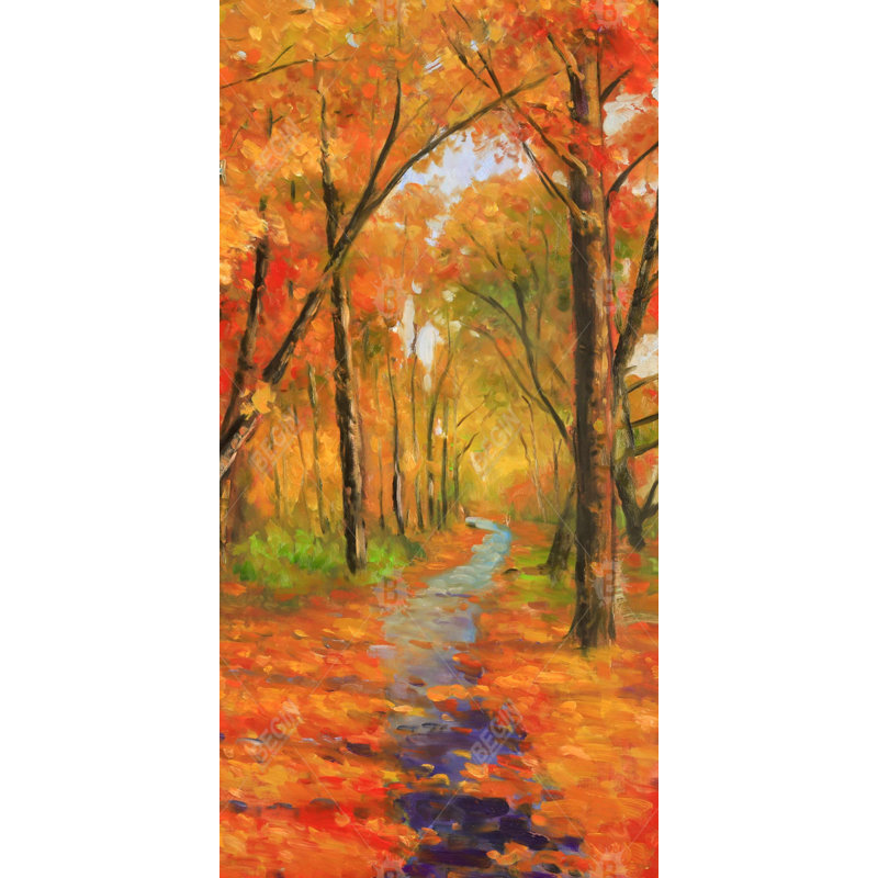 Autumn trail in the forest - 15.75"x31.50" Desk mat