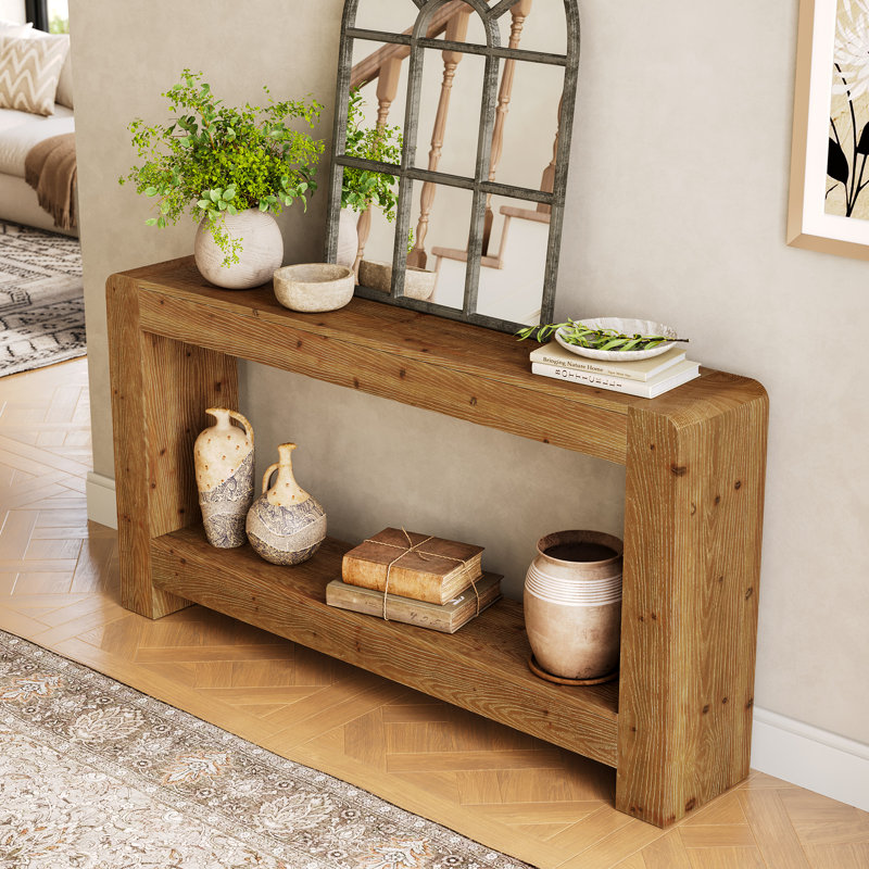 Table basse rectangulaire en bois massif, table de bout Mid-Century moderne pour le salon, appartement