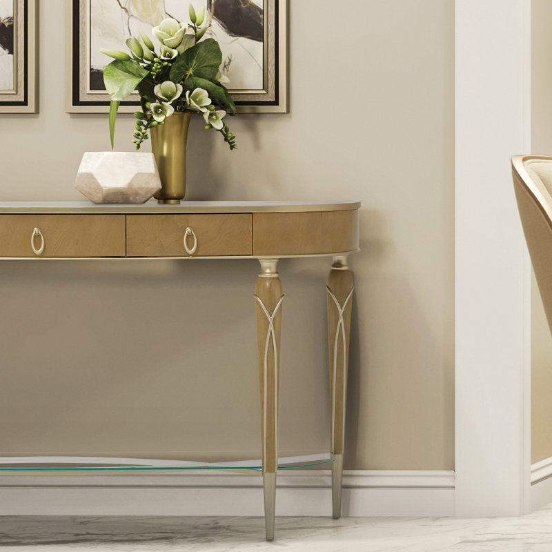 Villa Cherie Console Table, Hazelnut/Chardonnay